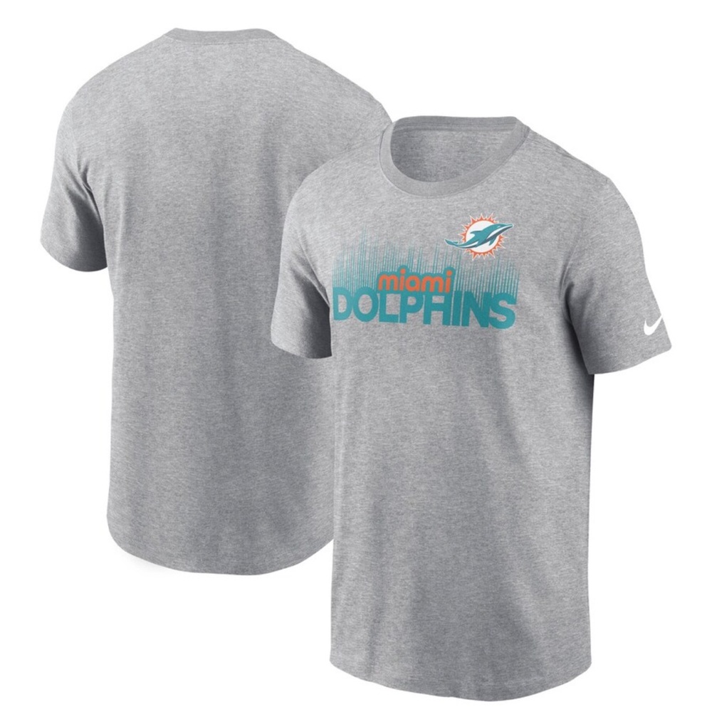 Men's Nike Heather Gray Miami Dolphins Local Essential T-Shirt NWT Size S - Picture 2 of 2